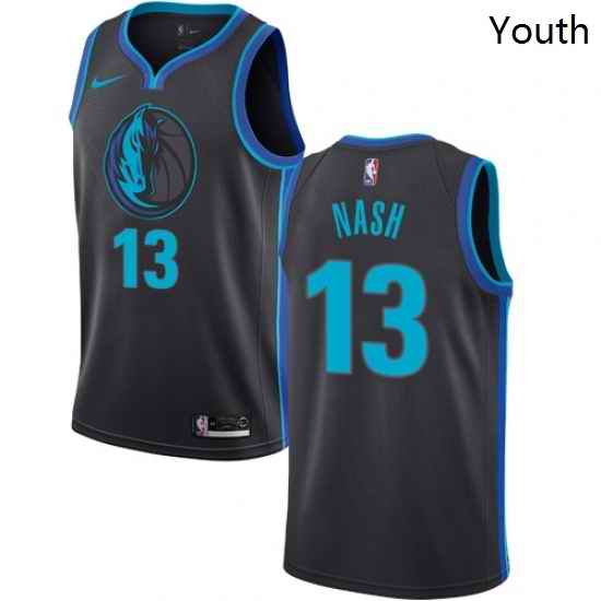 Youth Nike Dallas Mavericks 13 Steve Nash Swingman Charcoal NBA Jersey City Edition
